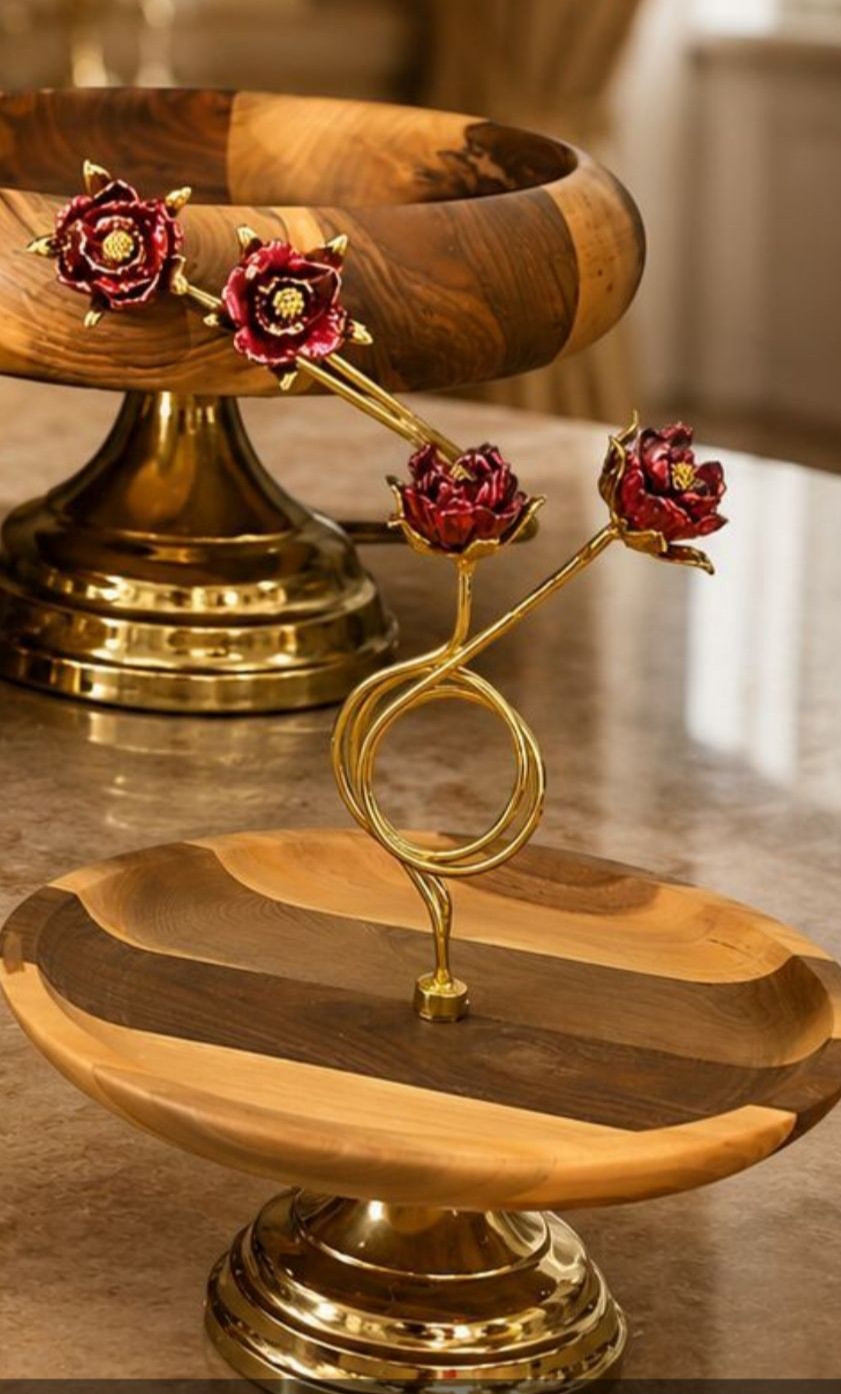 سرویس پذیرایی چوبی گل رز